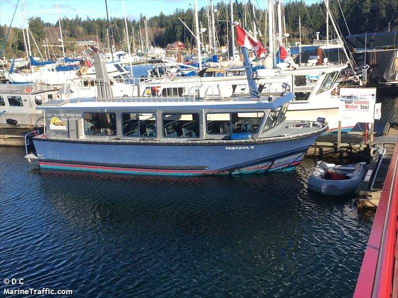 mistaya 3 (Passenger ship) - IMO , MMSI 316036237, Call Sign VB3118 under the flag of Canada