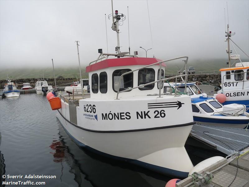 mones (Fishing vessel) - IMO , MMSI 251253240, Call Sign 6236 under the flag of Iceland