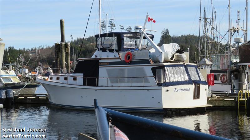 koinonia (Pleasure craft) - IMO , MMSI 316042496 under the flag of Canada