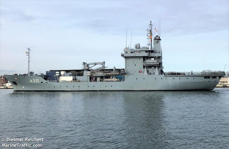 german warship a511 (Military ops) - IMO , MMSI 211211480, Call Sign DRHJ under the flag of Germany