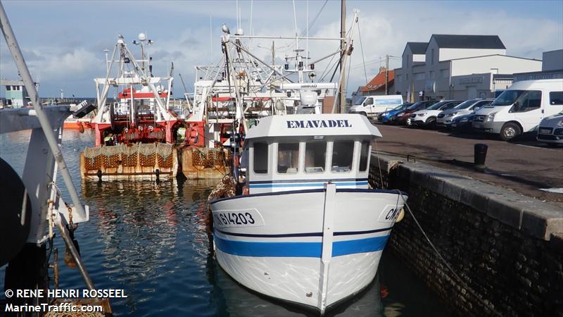 fv emavadel (Fishing vessel) - IMO , MMSI 227321610, Call Sign FU8576 under the flag of France