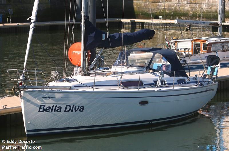 bella diva (Sailing vessel) - IMO , MMSI 244615563, Call Sign PG2468 under the flag of Netherlands