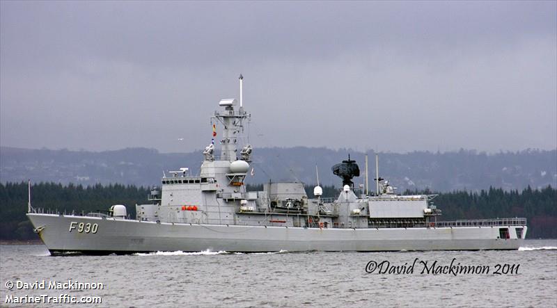 belgian warship f930 (Other type) - IMO , MMSI 205203000, Call Sign ORJP under the flag of Belgium