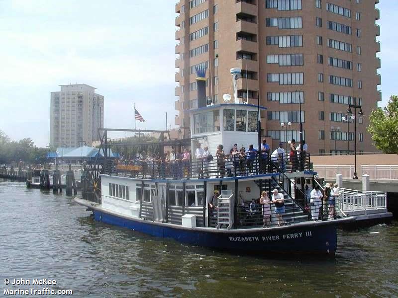 elizabethriverfer3 (Passenger ship) - IMO , MMSI 338180161, Call Sign WDA7113 under the flag of USA