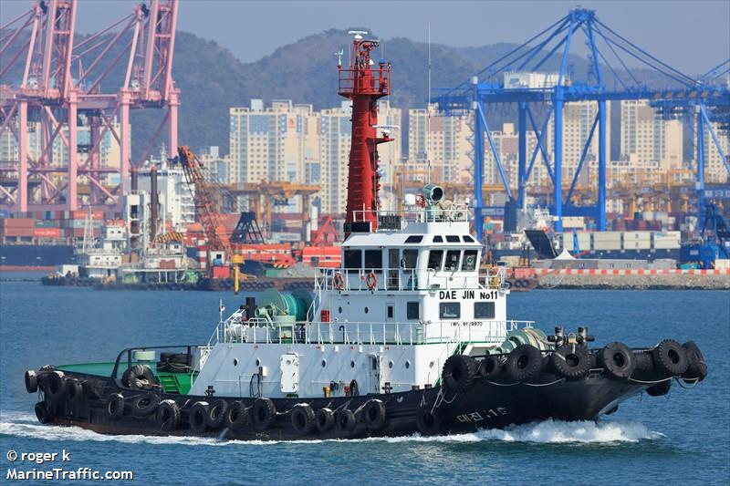 daejin 11ho (Tug) - IMO 9529970, MMSI 440313250, Call Sign SSD under the flag of Korea