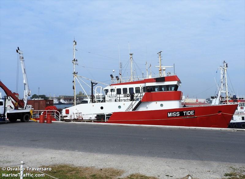 miss tide (Fishing Vessel) - IMO 8216502, MMSI 701000577, Call Sign LW9822 under the flag of Argentina