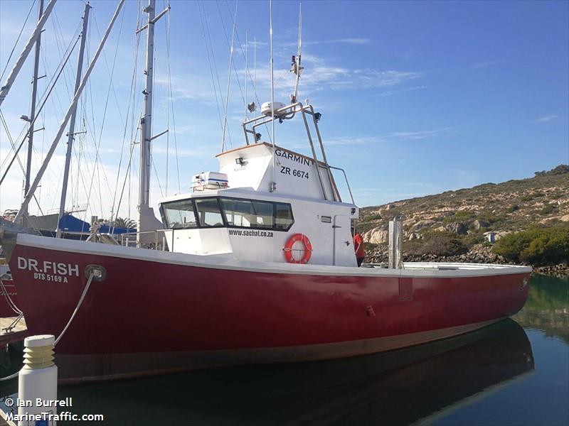 dr.fish (Fishing vessel) - IMO , MMSI 601613900, Call Sign ZR6674 under the flag of South Africa