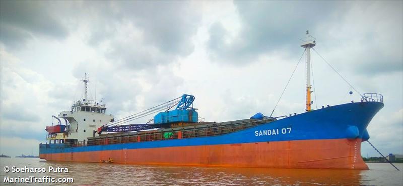 sandai 07 (Cargo ship) - IMO , MMSI 525700908, Call Sign PORS under the flag of Indonesia