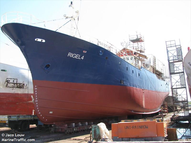 rigel 4 (Fishing vessel) - IMO , MMSI 601254000, Call Sign ZR 3688 under the flag of South Africa