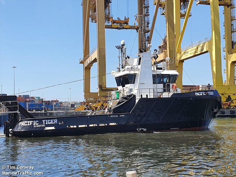 m.t. pacific tiger (Tug) - IMO , MMSI 503341100, Call Sign VMQ9617 under the flag of Australia