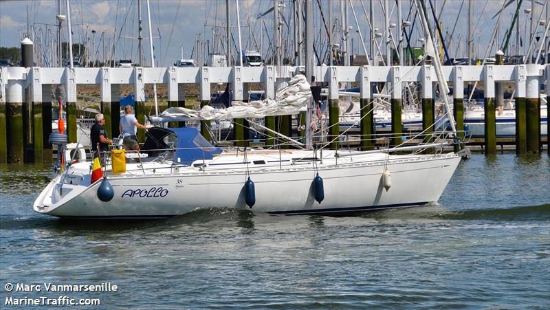 apollo (Sailing vessel) - IMO , MMSI 205969830, Call Sign OP9698 under the flag of Belgium