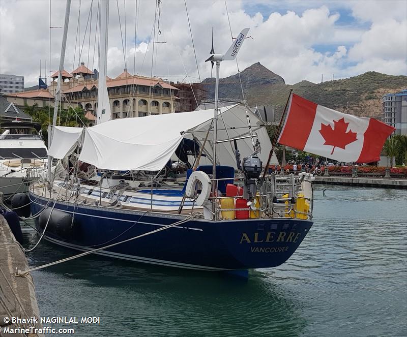 alerre (Sailing vessel) - IMO , MMSI 316031622, Call Sign CFA2023 under the flag of Canada