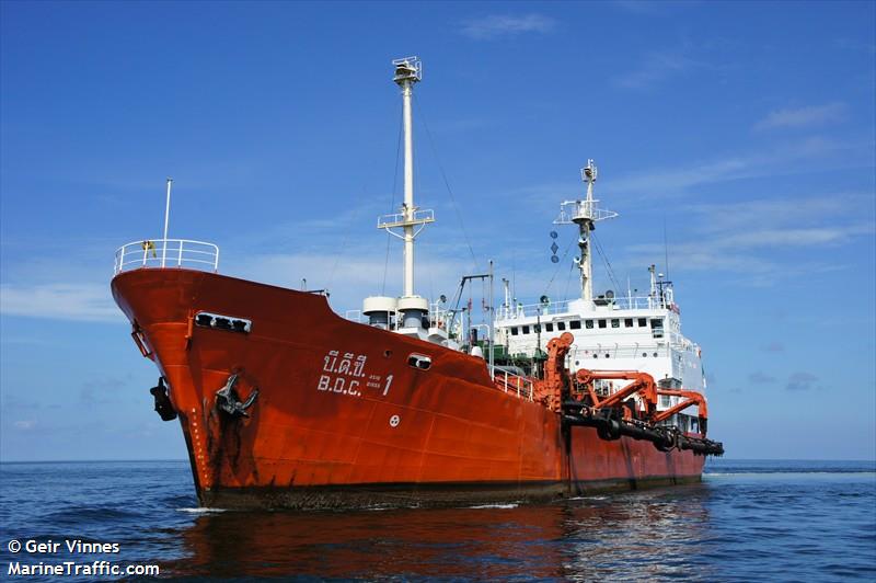 b.d.c.1 (Dredging or UW ops) - IMO , MMSI 567038300, Call Sign HSB2923 under the flag of Thailand