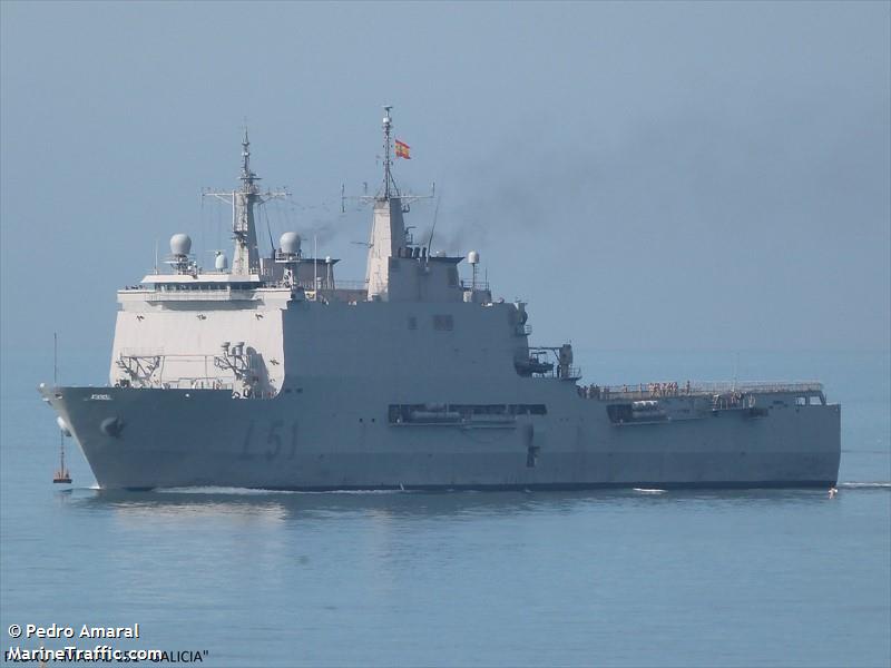 sp warship l51 (Military ops) - IMO , MMSI 224555000, Call Sign EBAX under the flag of Spain