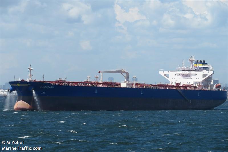 a leopard (Crude Oil Tanker) - IMO 9838589, MMSI 636020999, Call Sign 5LBT3 under the flag of Liberia