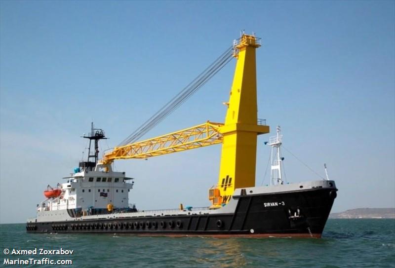 shirvan 3 (Crane Ship) - IMO , MMSI 423135100, Call Sign 4JCG under the flag of Azerbaijan