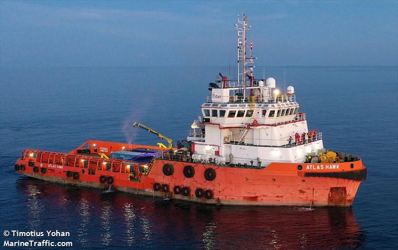 atlas hawk (Offshore Tug/Supply Ship) - IMO 9537874, MMSI 525101451, Call Sign YCJW2 under the flag of Indonesia