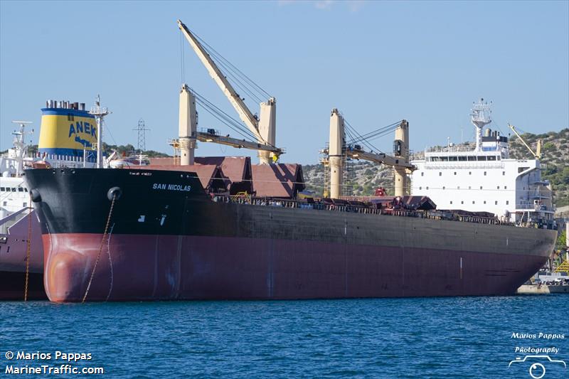 san nicolas (Bulk Carrier) - IMO 9463580, MMSI 538009748, Call Sign V7A5114 under the flag of Marshall Islands