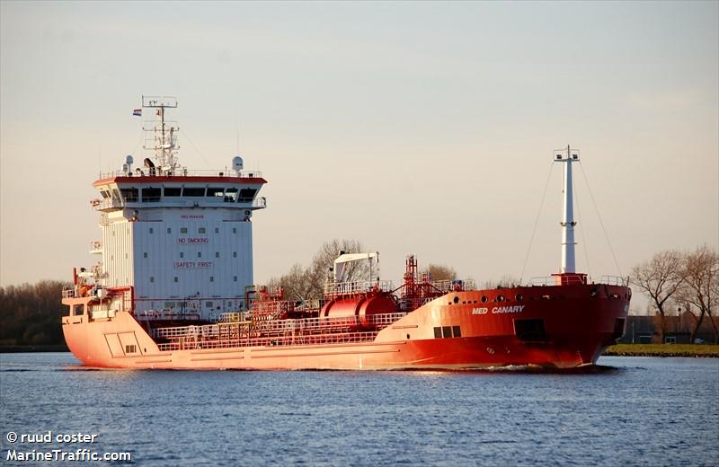 med canary (Chemical/Oil Products Tanker) - IMO 9544358, MMSI 215498000, Call Sign 9HA5143 under the flag of Malta