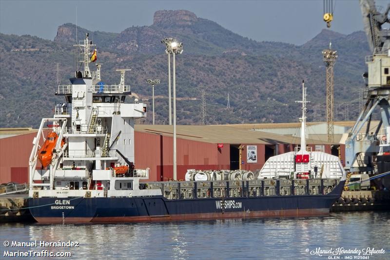 glen (General Cargo Ship) - IMO 9125061, MMSI 314637000, Call Sign 8PBM6 under the flag of Barbados