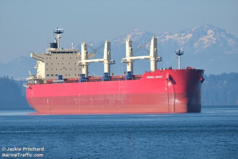 federal impact (Bulk Carrier) - IMO , MMSI 538010091, Call Sign V7A5586 under the flag of Marshall Islands