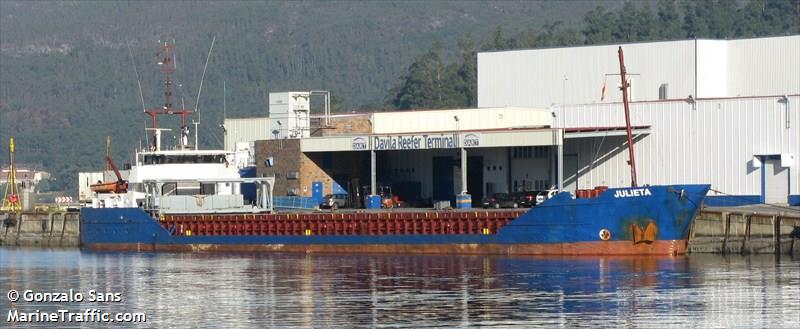 julieta (General Cargo Ship) - IMO 9115913, MMSI 305992000, Call Sign V2QP4 under the flag of Antigua & Barbuda