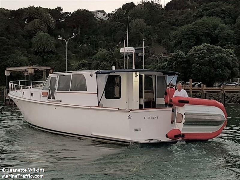 defiant (Pleasure craft) - IMO , MMSI 512006869, Call Sign ZMX5730 under the flag of New Zealand