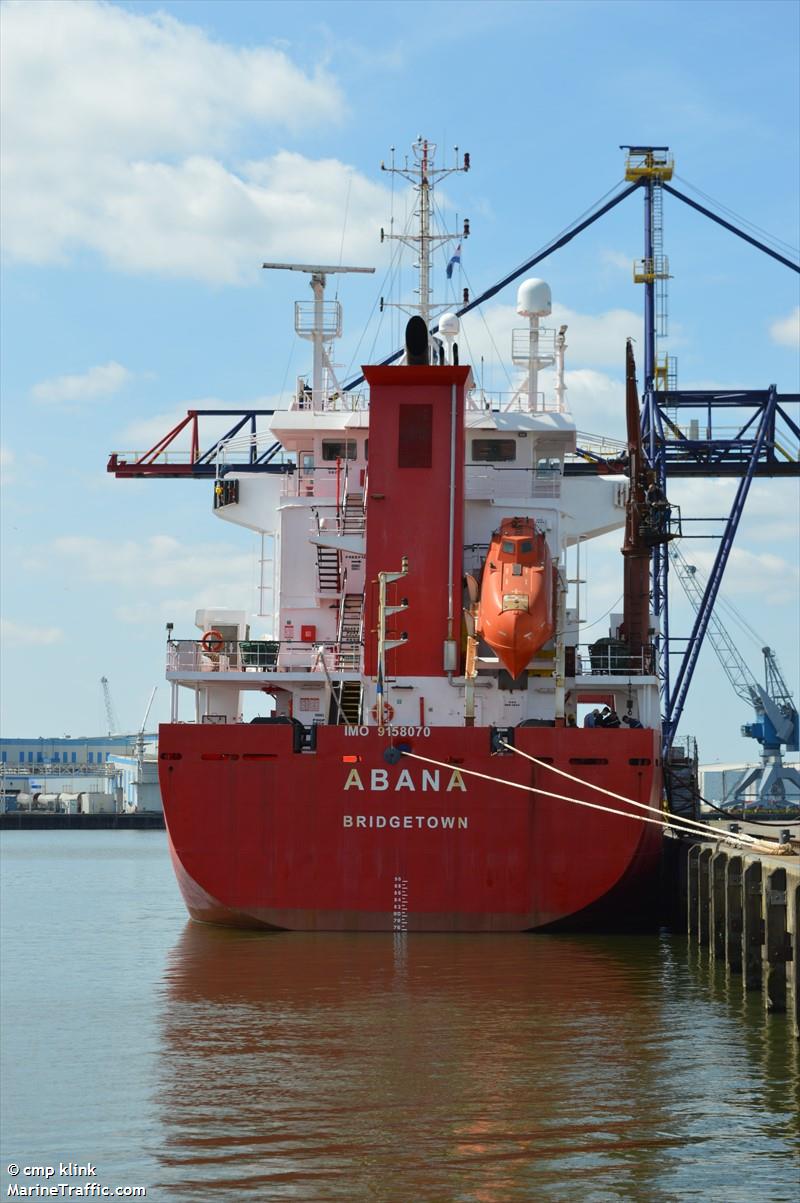 abana (General Cargo Ship) - IMO 9158070, MMSI 314740000, Call Sign 8PLO2 under the flag of Barbados