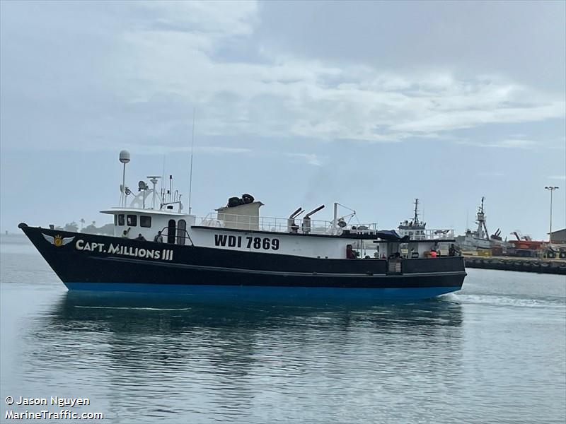 capt millions iii (Fishing vessel) - IMO , MMSI 367732990, Call Sign WDI7869 under the flag of United States (USA)