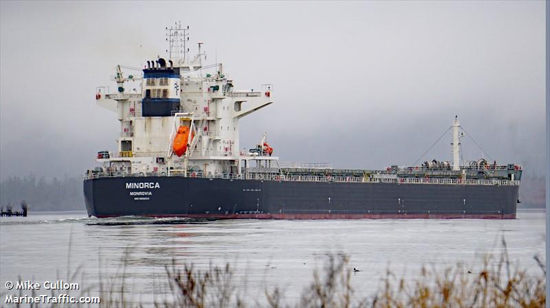 minorca (Bulk Carrier) - IMO 9956214, MMSI 636022855, Call Sign 5LKT2 under the flag of Liberia