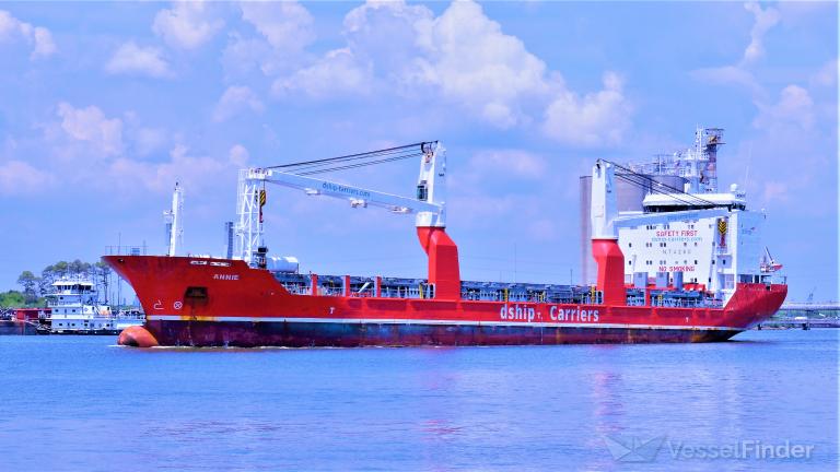 annie (General Cargo Ship) - IMO 9468097, MMSI 305470000, Call Sign V2EL7 under the flag of Antigua & Barbuda