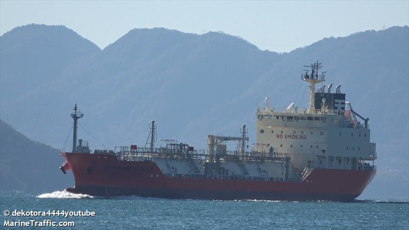 oceanic ether (LPG Tanker) - IMO 9959369, MMSI 538010902, Call Sign V7A6294 under the flag of Marshall Islands