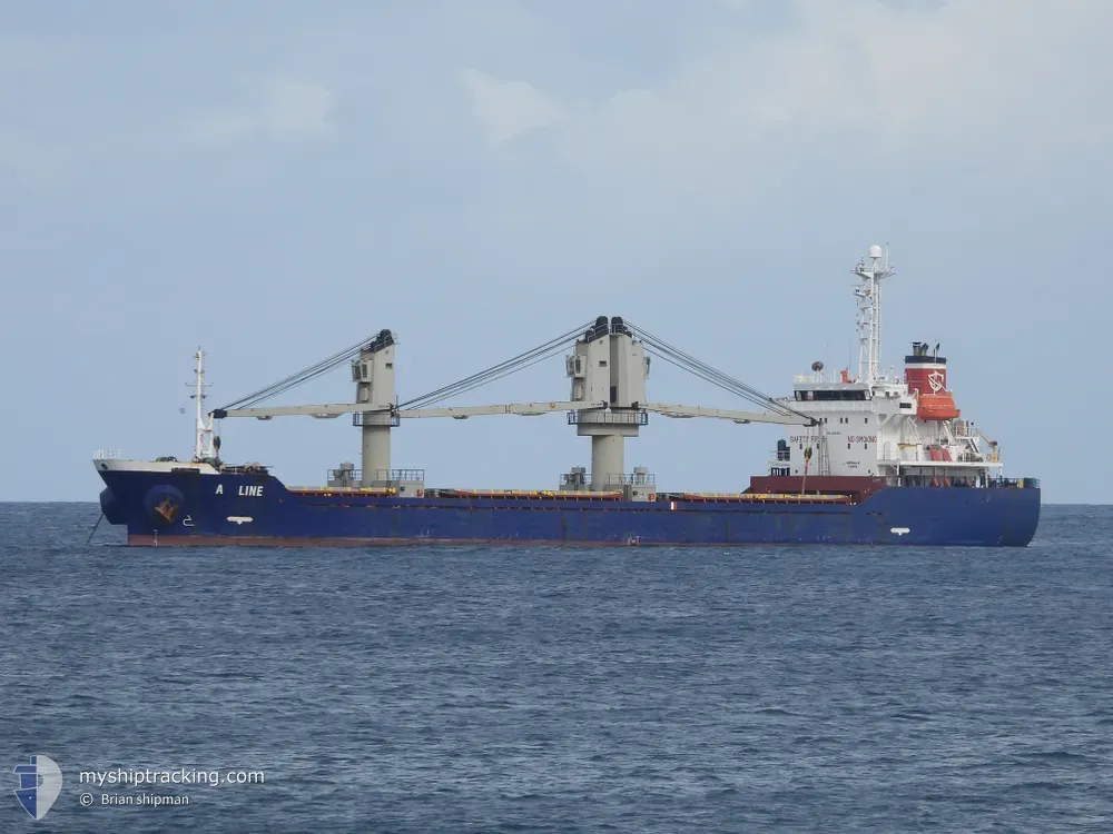 a line (Bulk Carrier) - IMO 9246920, MMSI 314715000, Call Sign 8PHO4 under the flag of Barbados