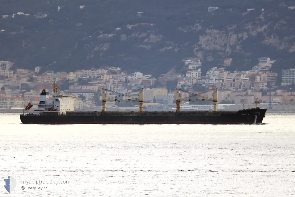 punta (Bulk Carrier) - IMO 9606118, MMSI 538010370, Call Sign V7A5952 under the flag of Marshall Islands