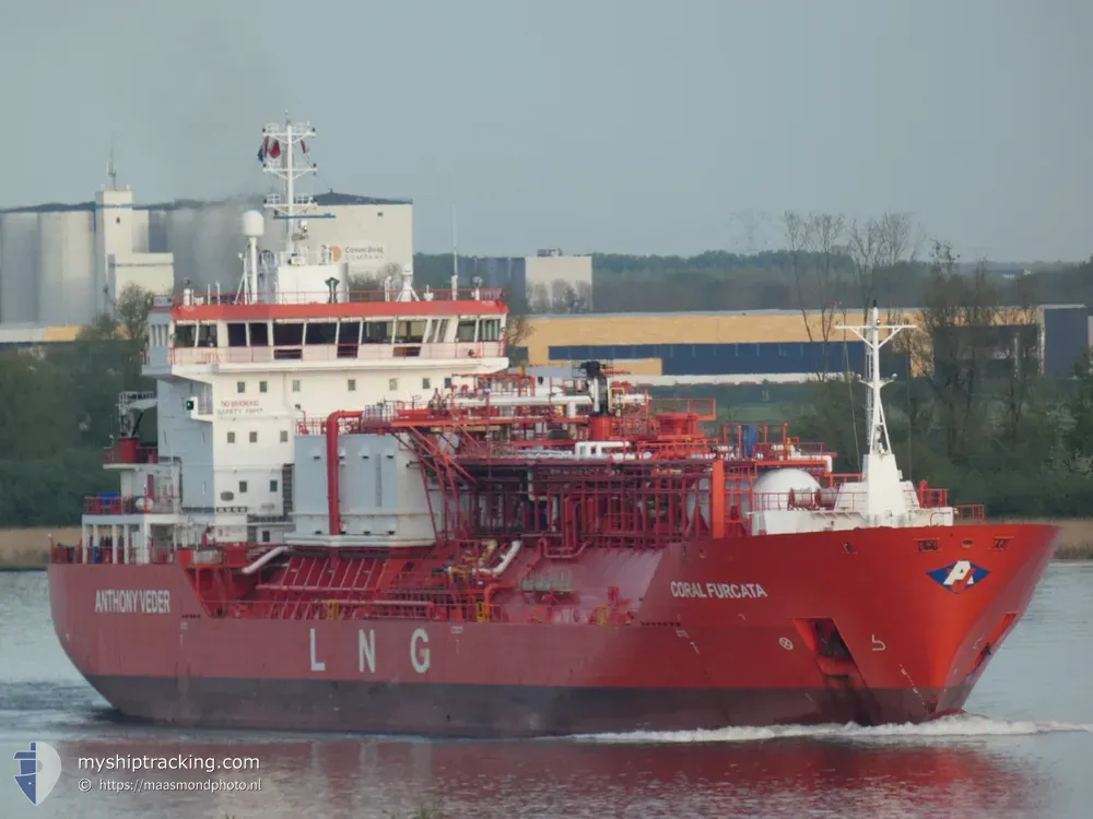 coral furcata (Liquefied Gas) - IMO 9378307, MMSI 636022088, Call Sign 5LHC9 under the flag of Liberia